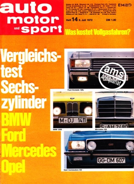 Auto Motor Sport, 08.07.1972 bis 21.07.1972