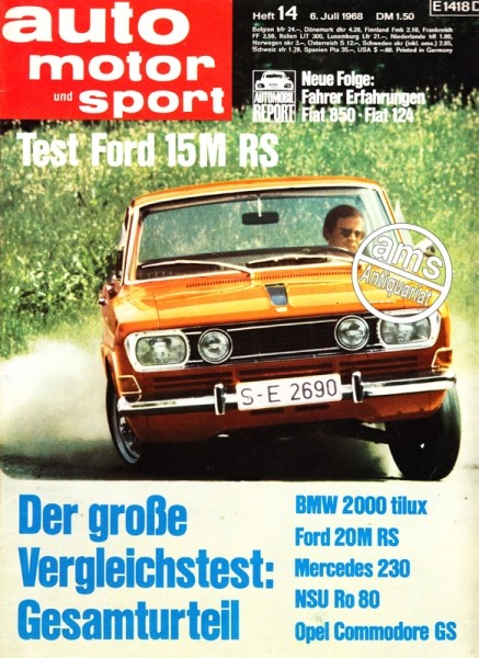 Auto Motor Sport, 06.07.1968 bis 19.07.1968