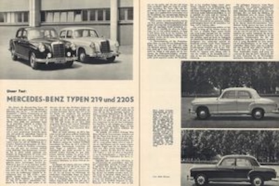 Test Mercedes-Benz Typen 219 und 220 S in Auto Motor Sport 1956