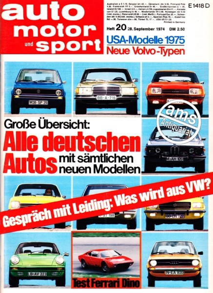 Auto Motor Sport, 28.09.1974 bis 11.10.1974
