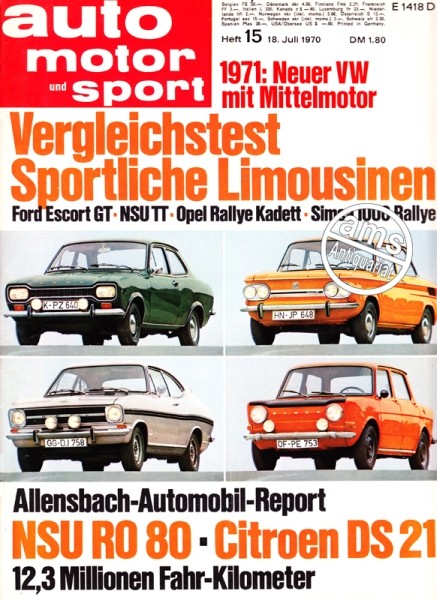 Auto Motor Sport, 18.07.1970 bis 31.07.1970