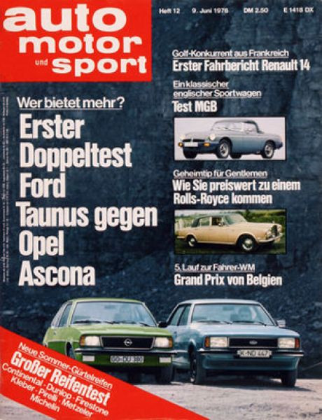 12/1976: Erster Doppeltest Ford Taunus gegen Opel Ascona - Wer bietet mehr?; Erster Fahrbericht Renault 14: Golf-Konkurrent aus Frankreich; Ein klassischer englischer Sportwagen - Test MGB; Geheimtipp für Gentlemen: Wie Sie preiswert zu einem Rolls-Royce