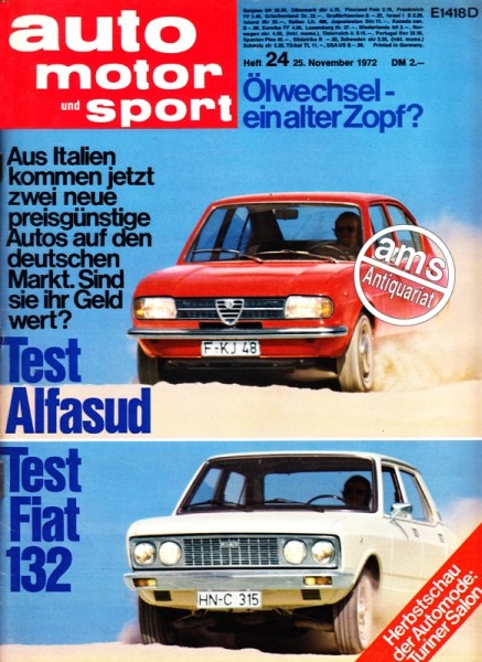 Auto Motor Sport, 25.11.1972 bis 08.12.1972