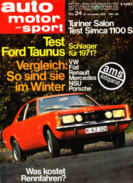 Auto Motor Sport, 21.11.1970 bis 04.12.1970