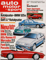 Original Auto Zeitung 1985 'Auto Motor Sport' vom 23.1.1985 bis 5.2.1985 mit Traum-Sportwagen mit Porsche, AMS 2/1985: Test Neuer Renault 5,...