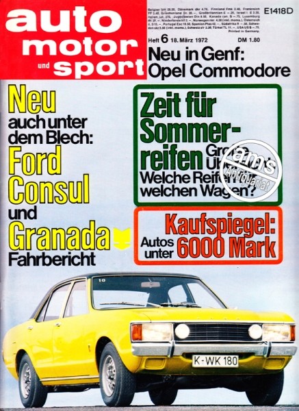 Auto Motor Sport, 18.03.1972 bis 31.03.1972
