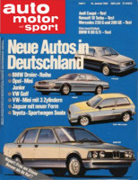 1/1981: Neue Autos in Deutschland: BMW Dreiser-Reihe, Opel-Mini Junior, VW Golf, VW-Mini mit 3 Zylindern, Jaguar mit neuer Form, Toyota-Sportwagen Soala;...
