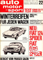AMS 22/1966: Test Ferrari 330 GTC und Citroen 3 CV, Winterreifen für jeden Wagen - ausführliche Übersicht mit Einzelheiten und Preisen, Neu: Fiat 124 Spider...