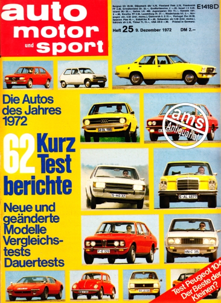 Prospekt ams Extra Sonderdruck "60 Jahre Auto Union" Auto Motor und Sport Heft 