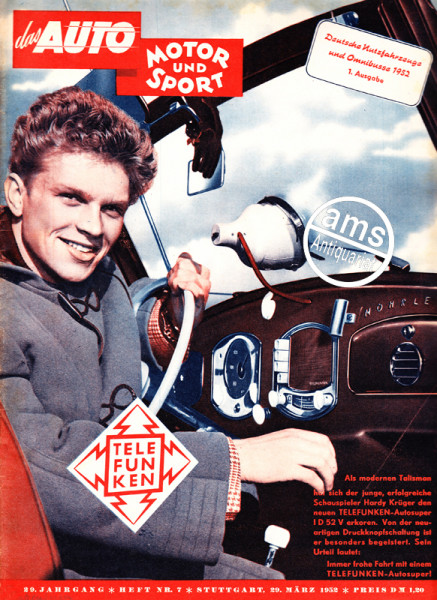 7/1952: Testbericht: 40 000 km mit dem Unimog; Vorstellung: Borgward-Hansa 1800; Rennsaison mit Fragezeichen; Sport: Giro di Sicilia 1952; Vorstellung: H.W.M. - Rennwagen; Internationales Motorsport-Echo; Der-Die-Das Rallye?; Der 8-to-Rennlaster; Südfranz