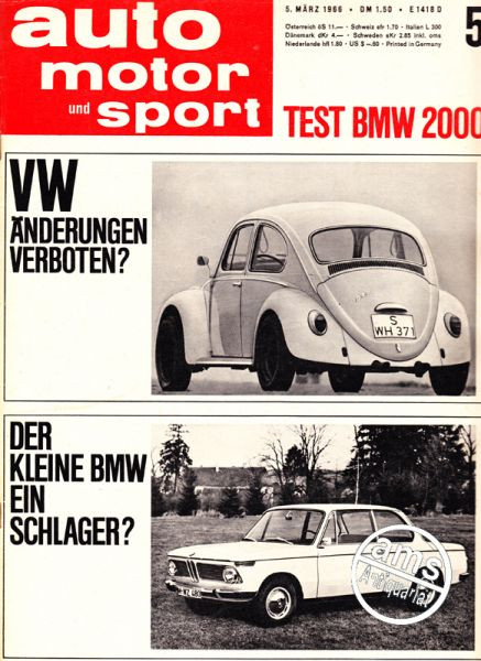5/1966: Test BMW 2000, VW Änderungen Verboten?, Der kleine BMW ein Schlager?