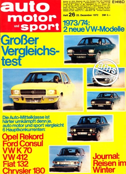 Auto Motor Sport, 23.12.1972 bis 05.01.1973