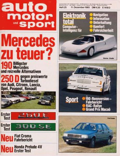 Auto Motor Sport, 11.12.1985 bis 24.12.1985