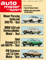 Original Auto Zeitung 1978  'Auto Motor Sport' vom 18. Januar 1978 bis 31. Januar 1978, AMS 2/1978: Neuer Porsche turbo mit 300 PS - Test; BMW 520...