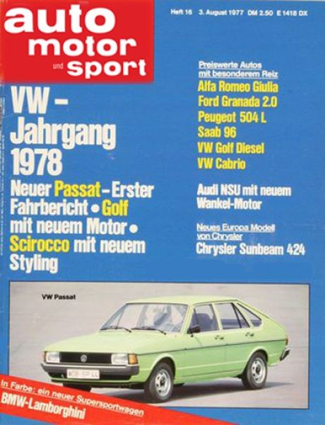 Auto Motor Sport, 03.08.1977 bis 16.08.1977
