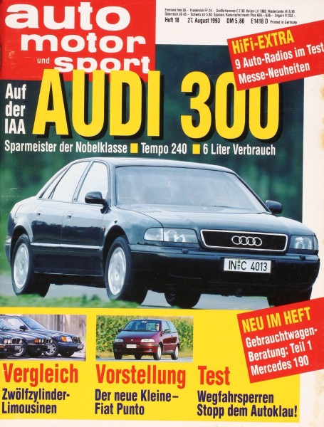 Auto Motor Sport, 27.08.1993 bis 09.09.1993