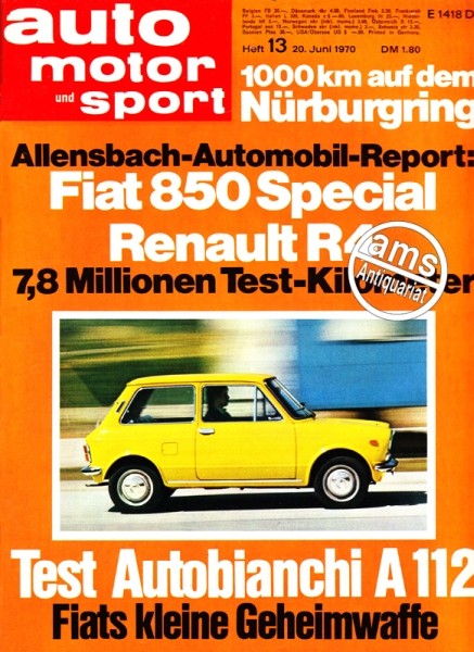Auto Motor Sport, 20.06.1970 bis 03.07.1970