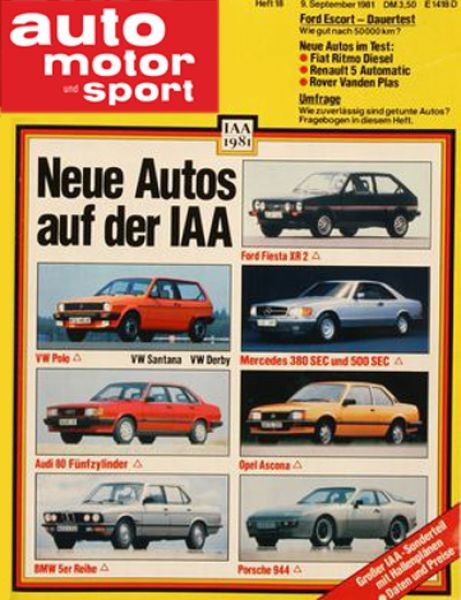 Neue Autos aus der IAA 1981