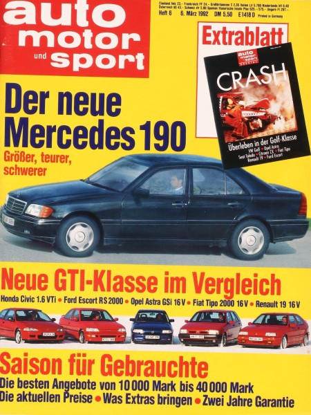 Auto Motor Sport, 06.03.1992 bis 19.03.1992