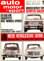 Originale Auto Motor und Sport Zeitung 1966 – vom 02.04.1966 bis 15.04.1966 – Zeitung vom Geburtstag als Geschenk für Auto Liebhaber, AMS 7/1966: Grosser...