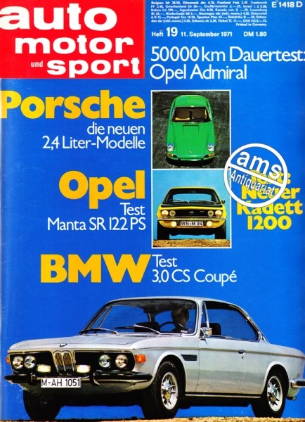 Porsche 1971: Die neuen 2,4 Liter Modelle