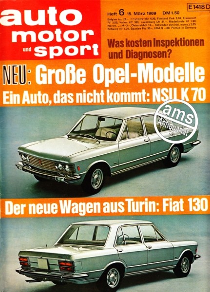 Auto Motor Sport, 15.03.1969 bis 28.03.1969