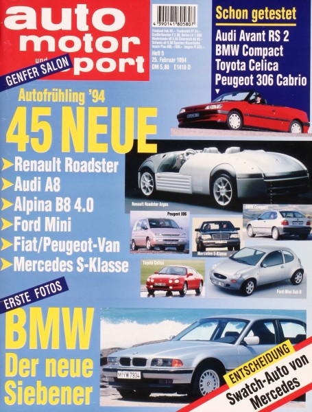 AUTOFRÜHLING 1994: 45 NEUE, Erste Fotos: BMW: Die neuen Siebener