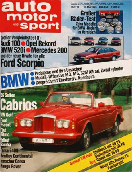 Auto Motor Sport, 15.05.1985 bis 28.05.1985