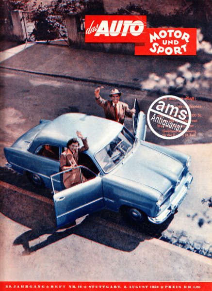 16/1952: Testbericht: De Soto-Diplomat; Vorstellung: Mercedes-Benz 300 SL; Vorstellung: Kleinstwagen: Espenlaub und ILO aus Pforzheim; Sport: Rallyes - Kritik an den deutschen Veranstaltungen; Grand Prix von Deutschland für Motorräder - Solitude; Wer star