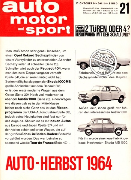 Auto Motor Sport, 17.10.1964 bis 30.10.1964