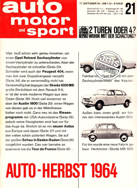 Auto Motor Sport, 17.10.1964 bis 30.10.1964