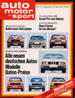 Auto Motor Sport Zeitung 15.9.1976 bis 28.9.1976 , Die neuen deutschen Autos & Audis Fünfzylinder Großer Farb-Katalog: Alle neuen deutschen Autos -...