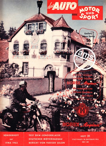 Sonderheft zur IFMA 1953, Deutscher Motorradbau 1953, Bericht über Pariser Salon 1953