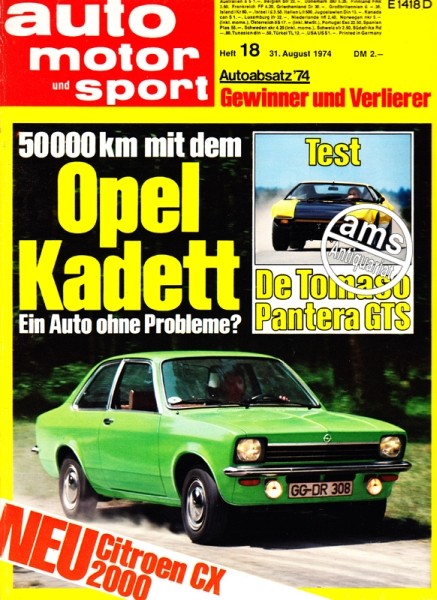 Auto Motor Sport, 31.08.1974 bis 13.09.1974
