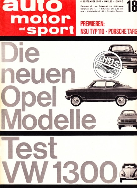 Auto Motor Sport, 04.09.1965 bis 17.09.1965