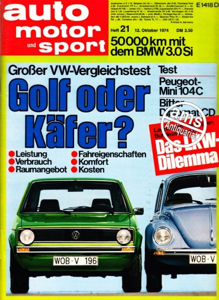Auto Motor Sport, 12.10.1974 bis 25.10.1974