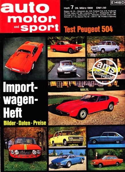 Auto Motor Sport, 29.03.1969 bis 11.04.1969