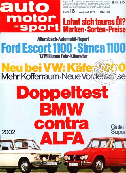 Auto Motor Sport, 01.08.1970 bis 14.08.1970