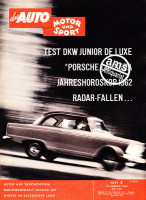 AMS 2/1962: Test DKW Junior De Luxe und Porsche Carrera, Jahreshoroskop 1962, Radarfallen..., Autos auf Tauchstation, Wohnwagentest Suleica 430, Winter im...