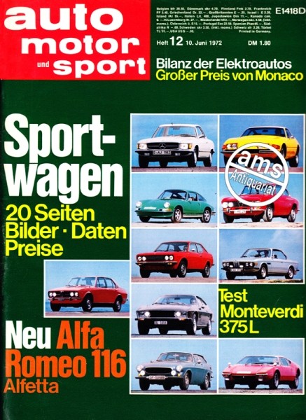 Auto Motor Sport, 10.06.1972 bis 23.06.1972