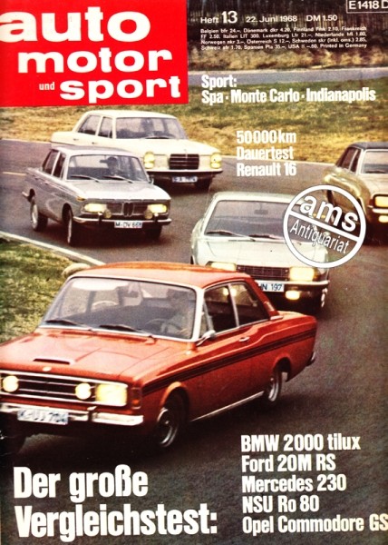 Auto Motor Sport, 22.06.1968 bis 05.07.1968