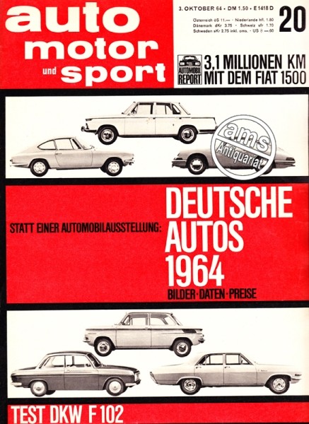 Auto Motor Sport, 03.10.1964 bis 16.10.1964