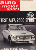 1/1963: Test Alfa 2600 Sprint, Was 1962 Versäumt wurde