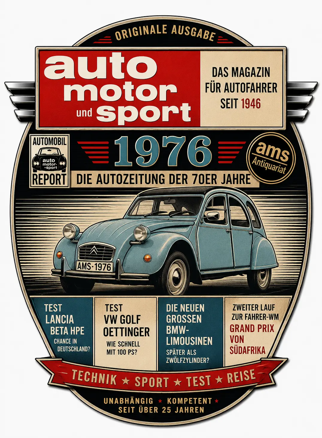 Auto Motor Sport 1976 Logo – Autozeitung der 70er Jahre