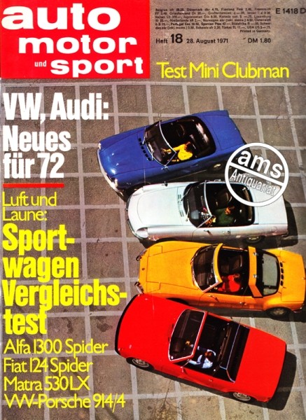 Auto Motor Sport, 28.08.1971 bis 10.09.1971
