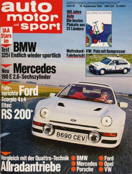 Auto Motor Sport, 18.09.1985 bis 01.10.1985