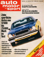 22/1976: Zehn sportliche Autos von 12000 bis 25000 Mark im Test: Fiat X 1/9, VW Scirocco, Opel Kadett GT/E, Renault 17 TS, VW Golf Oettinger, Alfa Romeo...