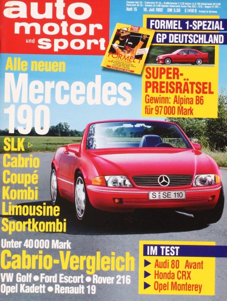 Auto Motor Sport, 10.07.1992 bis 23.07.1992