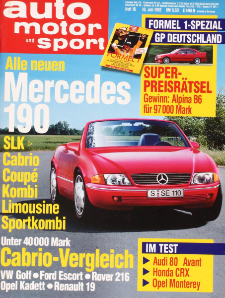 Auto Motor Sport, 10.07.1992 bis 23.07.1992
