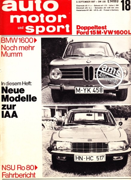 Auto Motor Sport, 02.09.1967 bis 15.09.1967